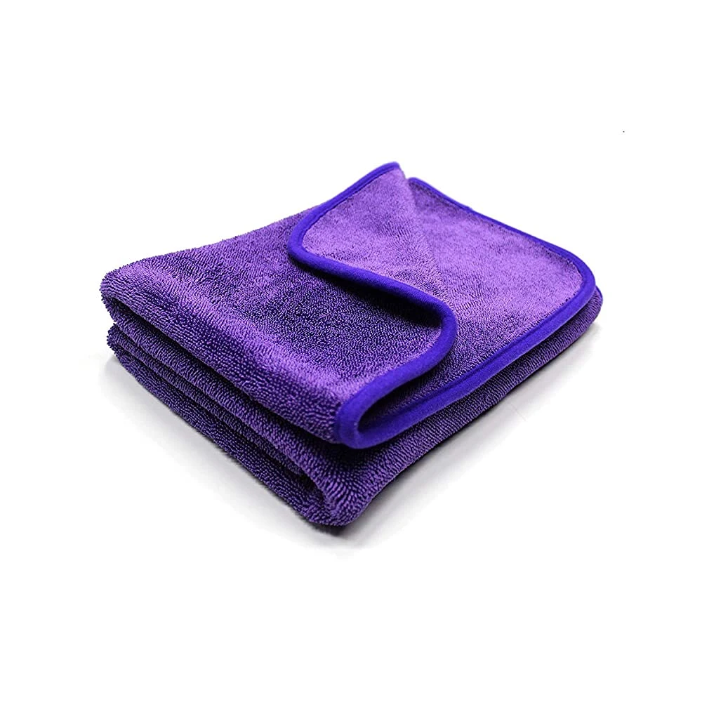 Super Plush 40X40cm 1200GSM Green Composited Microfibre Coral Fleece Cloth Microfiber Absorbent Car Cleaning Towel Bulk Cloth Car Dry Wash Wipes