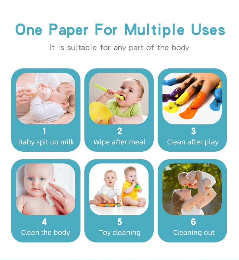 Hot Sale Non Alcohol Ultra Compact Cleaning Disposable Dry Baby Wipes